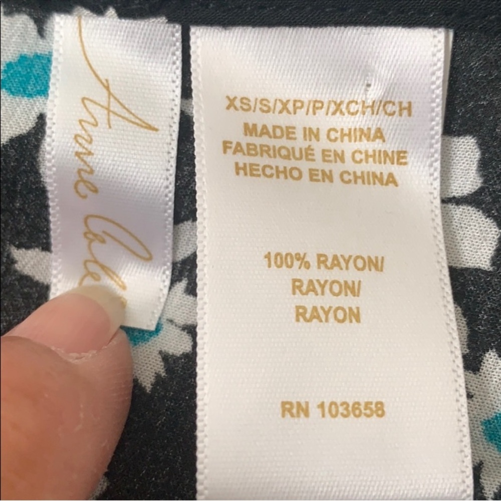 Anne Cole Beautiful Bunches Swim Coverup Flounce Sleeve Black White Size XS/S - Picture 9 of 13